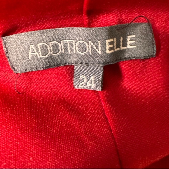 Addition Elle Red Vneck Midi Chiffon Fit & Flare Dress Size 24 - Picture 5 of 8